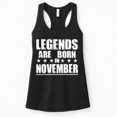 Legends Are Born In November Birthday Womens Tank Top