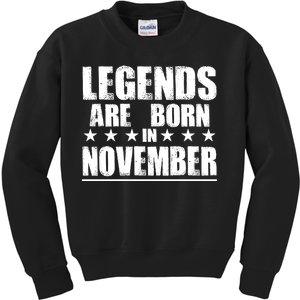 Legends Are Born In November Birthday Kids Sweatshirt