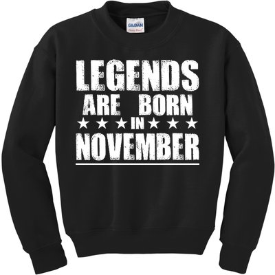 Legends Are Born In November Birthday Kids Sweatshirt