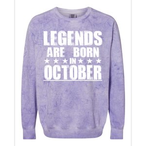 Legends Are Born In October Birthday Colorblast Crewneck Sweatshirt