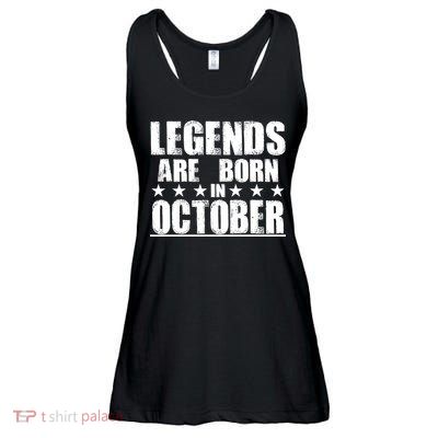 Legends Are Born In October Birthday Ladies Essential Flowy Tank