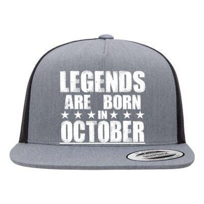 Legends Are Born In October Birthday Flat Bill Trucker Hat