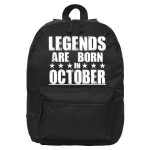 Legends Are Born In October Birthday 16 in Basic Backpack