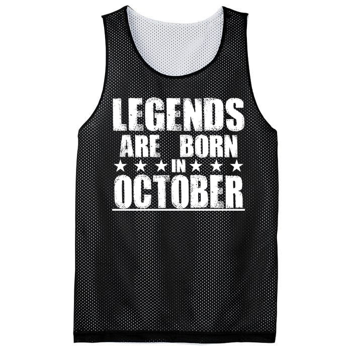 Legends Are Born In October Birthday Mesh Reversible Basketball Jersey Tank