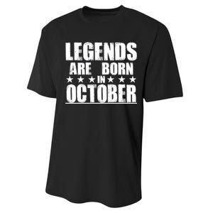 Legends Are Born In October Birthday Performance Sprint T-Shirt