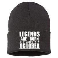 Legends Are Born In October Birthday Sustainable Knit Beanie