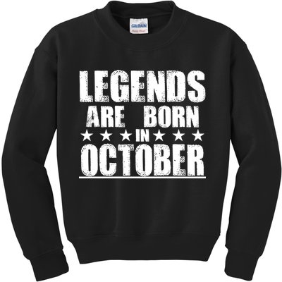 Legends Are Born In October Birthday Kids Sweatshirt