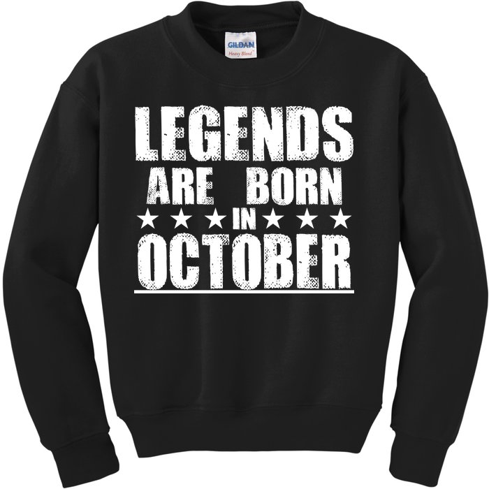 Legends Are Born In October Birthday Kids Sweatshirt