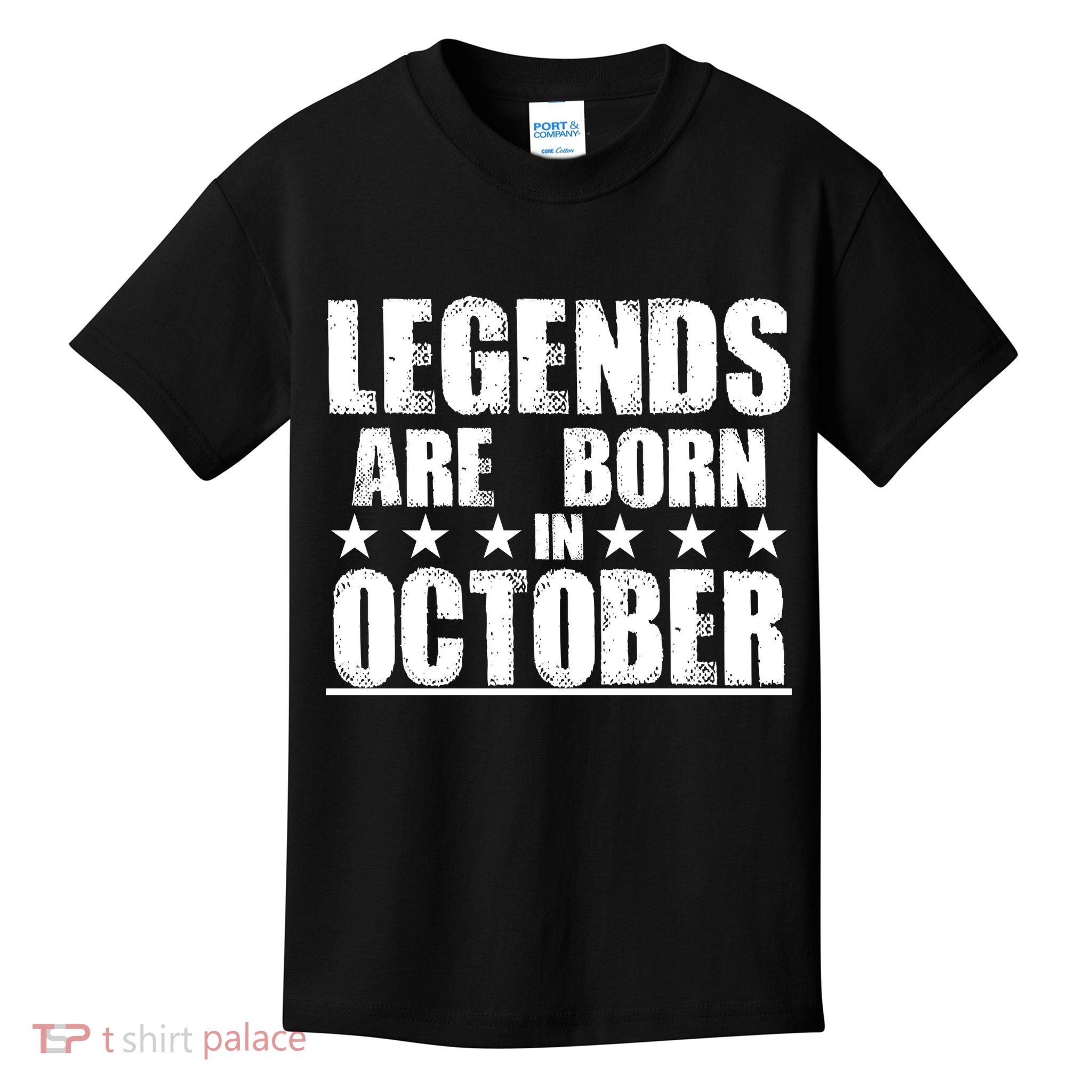 Legends Are Born In October Birthday Kids T-Shirt
