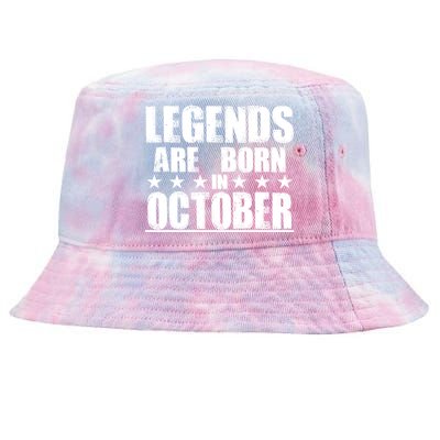 Legends Are Born In October Birthday Tie-Dyed Bucket Hat