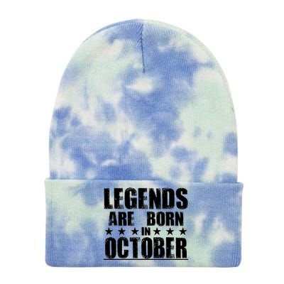 Legends Are Born In October Birthday Tie Dye 12in Knit Beanie