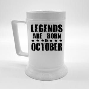 Legends Are Born In October Birthday Beer Stein