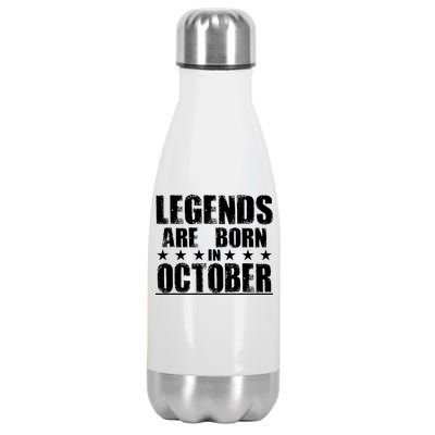 Legends Are Born In October Birthday Stainless Steel Insulated Water Bottle