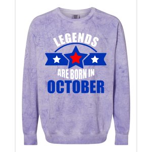 Legends Are Born in October Stars Colorblast Crewneck Sweatshirt