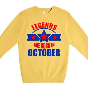 Legends Are Born in October Stars Premium Crewneck Sweatshirt