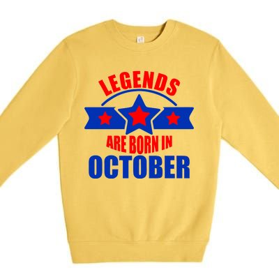 Legends Are Born in October Stars Premium Crewneck Sweatshirt