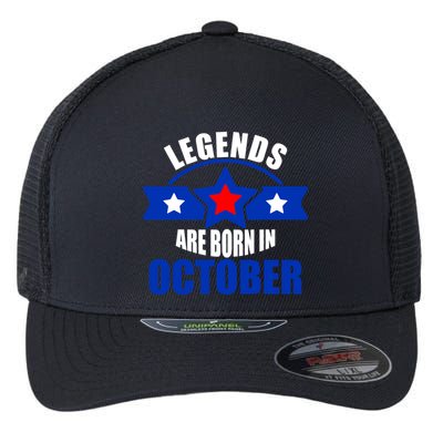 Legends Are Born in October Stars Flexfit Unipanel Trucker Cap