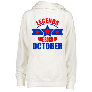 Legends Are Born in October Stars Womens Funnel Neck Pullover Hood