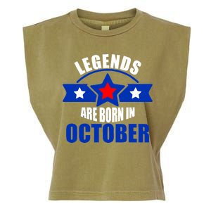 Legends Are Born in October Stars Garment-Dyed Women's Muscle Tee