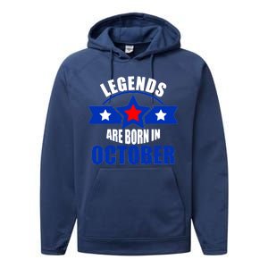 Legends Are Born in October Stars Performance Fleece Hoodie