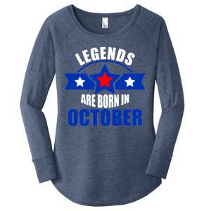 Legends Are Born in October Stars Women's Perfect Tri Tunic Long Sleeve Shirt