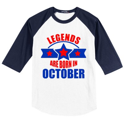 Legends Are Born in October Stars Baseball Sleeve Shirt