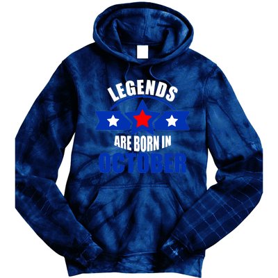 Legends Are Born in October Stars Tie Dye Hoodie