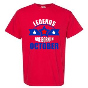 Legends Are Born in October Stars Garment-Dyed Heavyweight T-Shirt