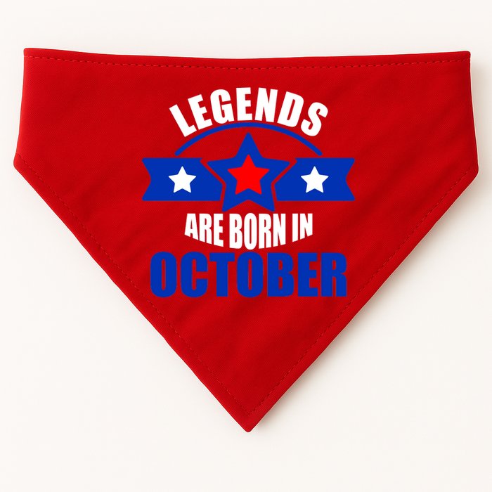 Legends Are Born in October Stars USA-Made Doggie Bandana