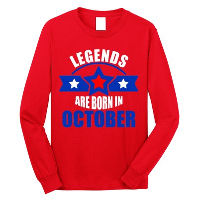 Legends Are Born in October Stars Long Sleeve Shirt