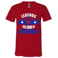 Legends Are Born in October Stars V-Neck T-Shirt