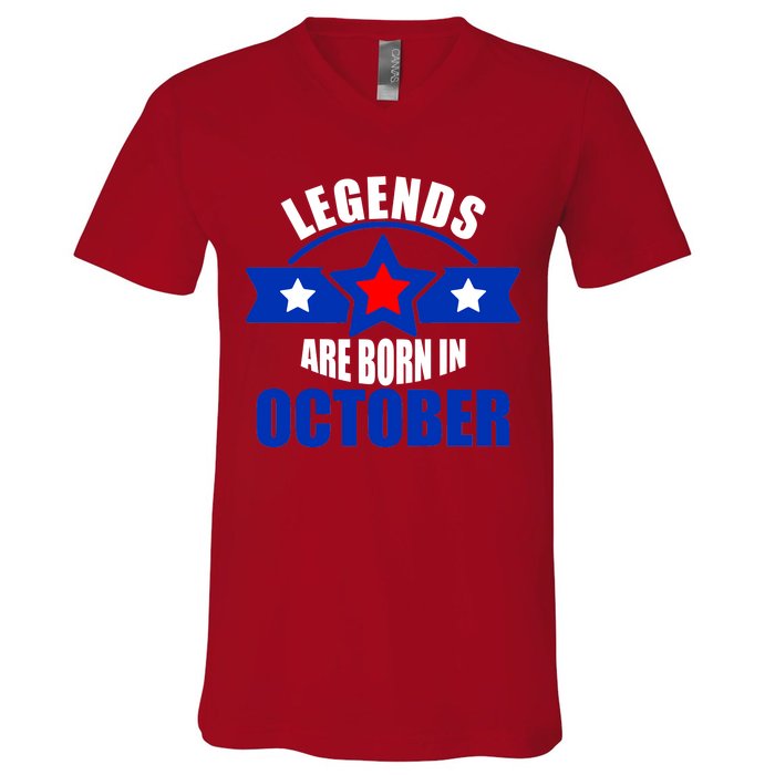 Legends Are Born in October Stars V-Neck T-Shirt