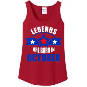 Legends Are Born in October Stars Ladies Essential Tank