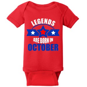 Legends Are Born in October Stars Baby Bodysuit