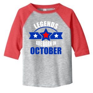 Legends Are Born in October Stars Toddler Fine Jersey T-Shirt