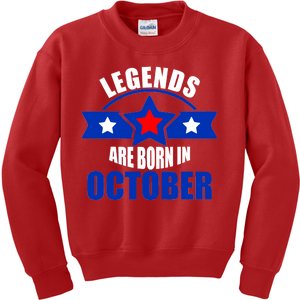 Legends Are Born in October Stars Kids Sweatshirt