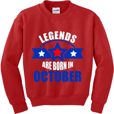 Legends Are Born in October Stars Kids Sweatshirt