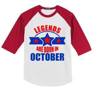 Legends Are Born in October Stars Kids Colorblock Raglan Jersey