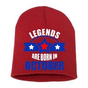 Legends Are Born in October Stars Short Acrylic Beanie