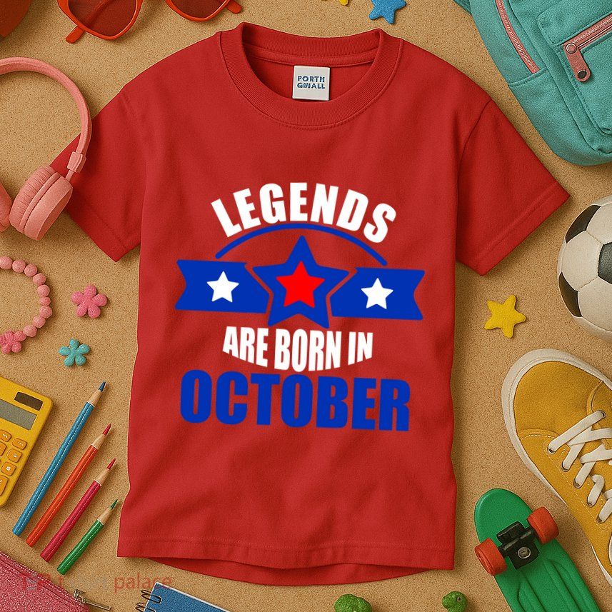 Legends Are Born in October Stars Kids T-Shirt