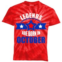 Legends Are Born in October Stars Kids Tie-Dye T-Shirt