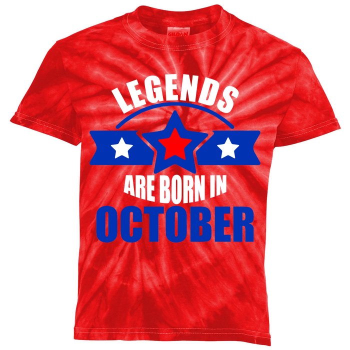 Legends Are Born in October Stars Kids Tie-Dye T-Shirt