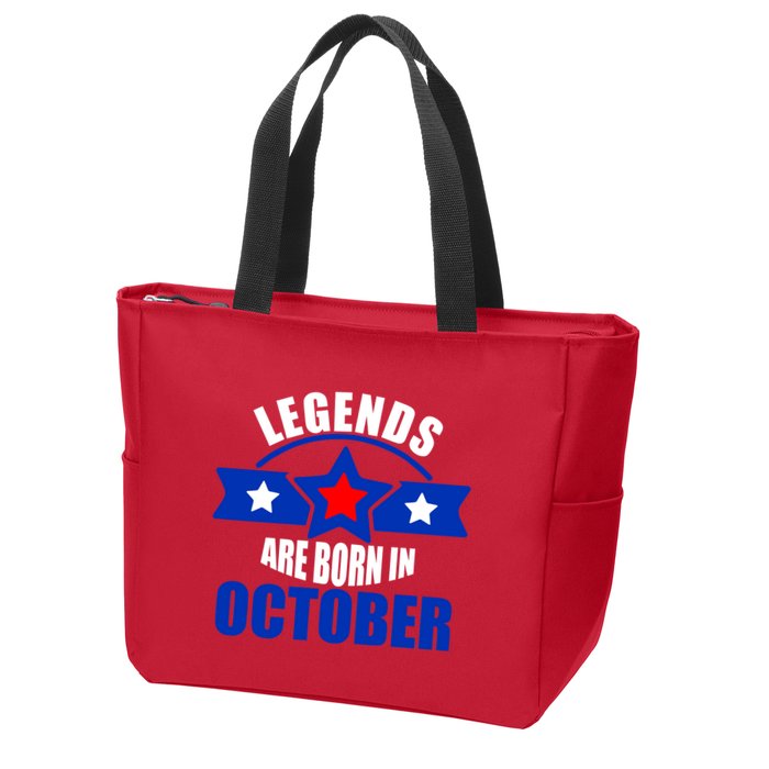 Legends Are Born in October Stars Zip Tote Bag