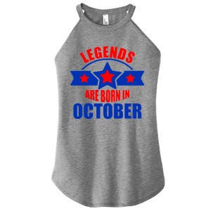 Legends Are Born in October Stars Women's Perfect Tri Rocker Tank