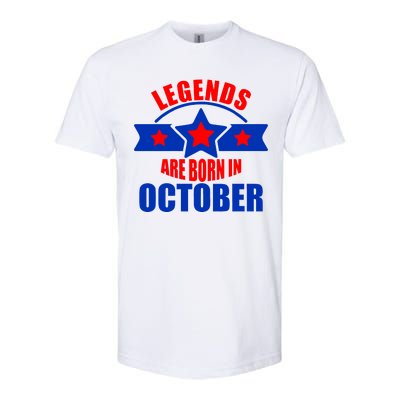 Legends Are Born in October Stars Softstyle CVC T-Shirt