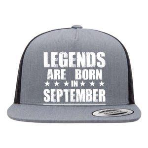 Legends Are Born In September Birthday Flat Bill Trucker Hat