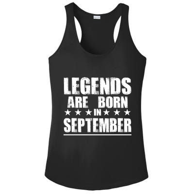 Legends Are Born In September Birthday Ladies PosiCharge Competitor Racerback Tank