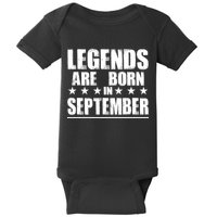 Legends Are Born In September Birthday Baby Bodysuit