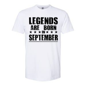 Legends Are Born In September Birthday Softstyle CVC T-Shirt