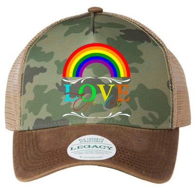 Love Equality Happy Pride Month Graphic Legacy Tie Dye Trucker Hat